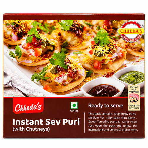 Chheda's Instant Sev Puri with Chutney 400g – Ready-to-Enjoy Indian Chaat Snack