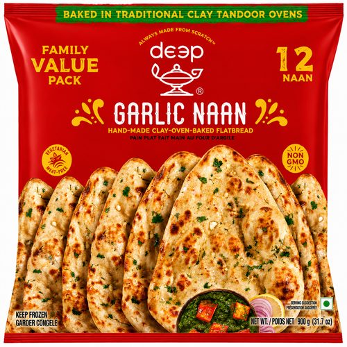 Deep Garlic Naan Family Pack 900gms
