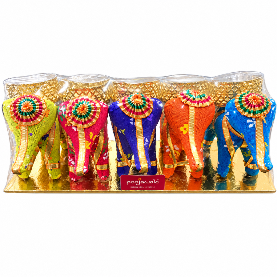 Fancy Diya Elephant Tealight Holder (5 pcs)