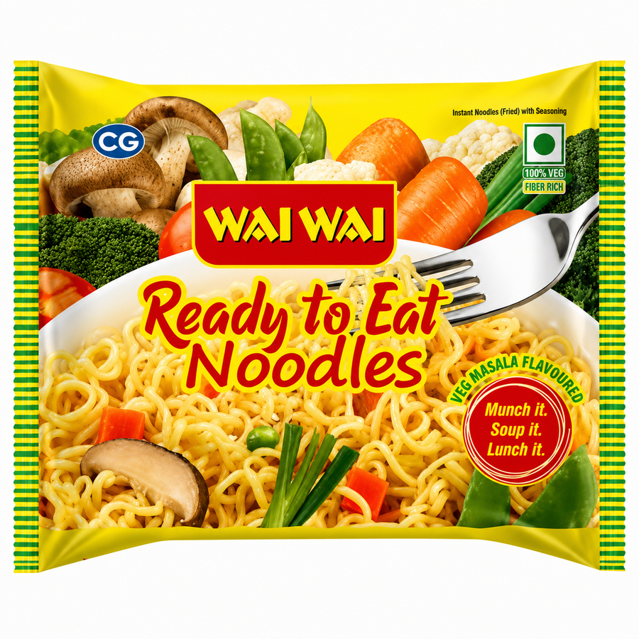 Wai Wai Veg Masala Flavour Instant Noodles 65g