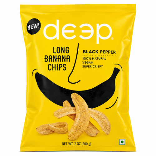 Deep  Banana Chips Long - Black Pepper 200gm