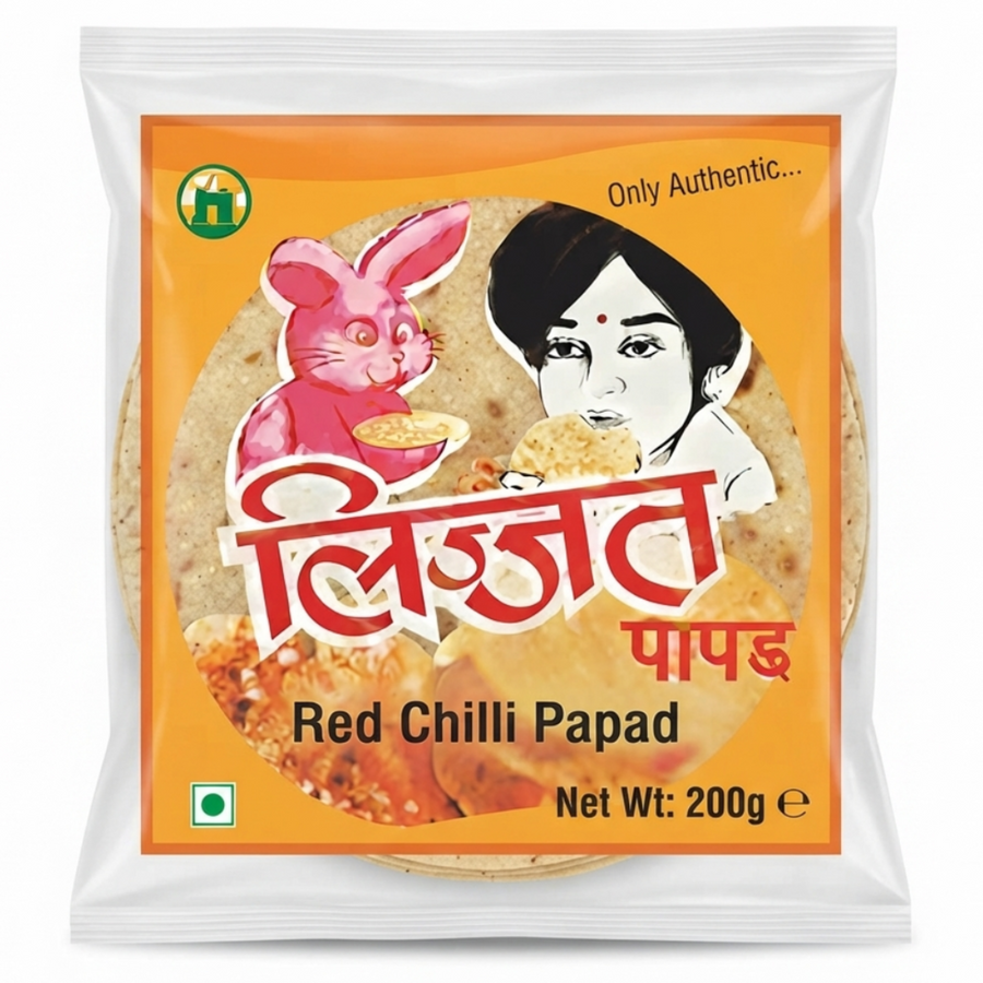 Lijjat Urad With Red Chilli Papad 200g