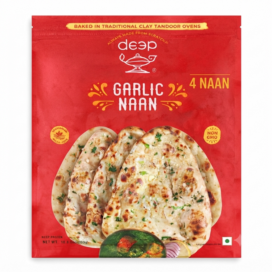 Deep Garlic Naan 340g
