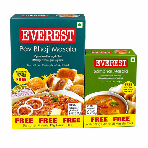 Everest Pav Bhaji Masala 100g & Everest Sambhar Masala 12g