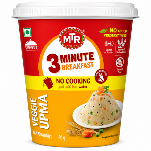 MTR 3 Minute Breakfast Veggie Upma 80g
