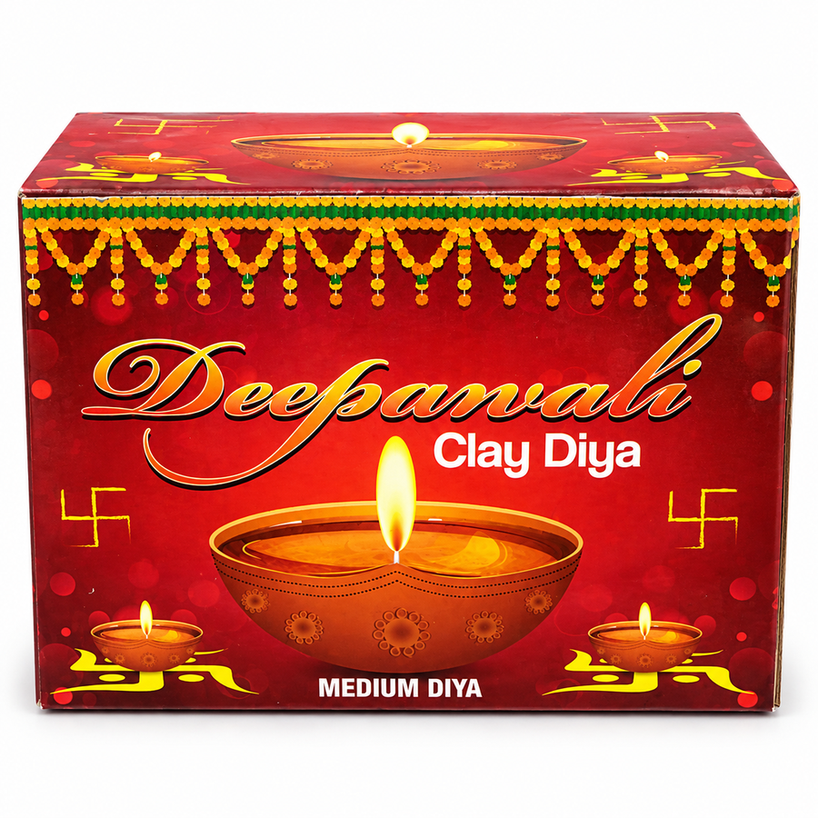 Deepavali Medium Clay Diya (10 pcs)