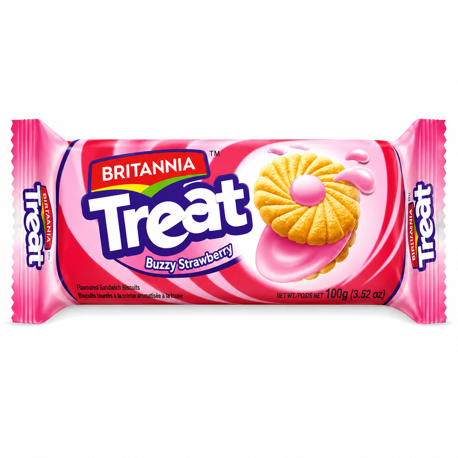 Britannia Treat Buzzy Strawberry Biscuits 100g