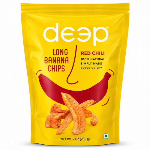Deep  Banana Chips Long - Red Chili 200g