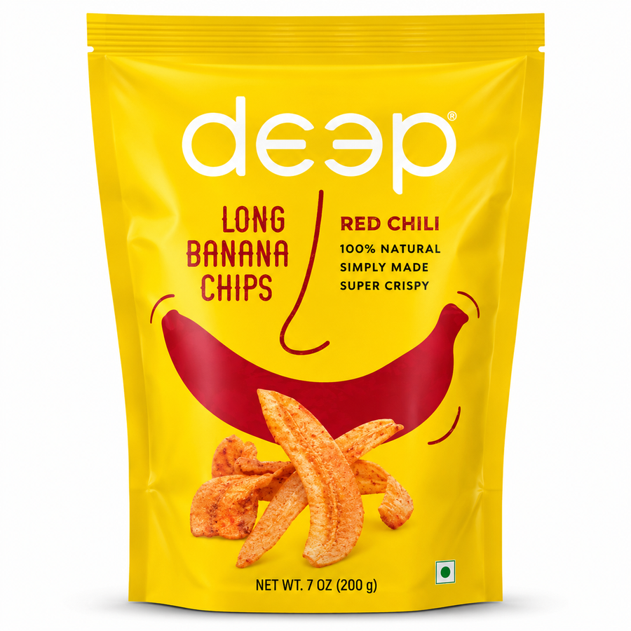 Deep  Banana Chips Long - Red Chili 200g