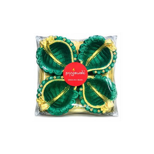Fancy Diya Patta Green Colour (4 Pcs)