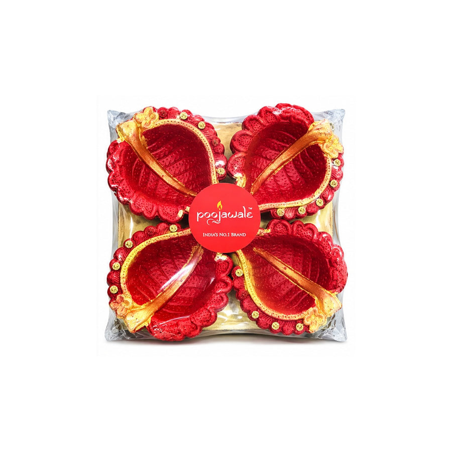 Fancy Diya Patta Red Colour(4 pcs)