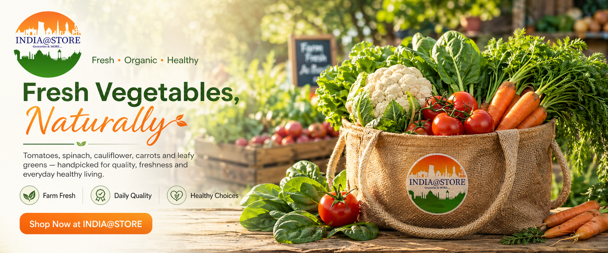 Fresh Vegetables, Naturally — handpicked Indian groceries